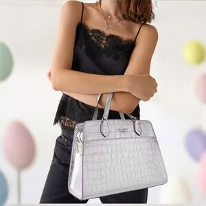 Kate Spade Metallic Crocodile-Embossed Handbag. NWT.